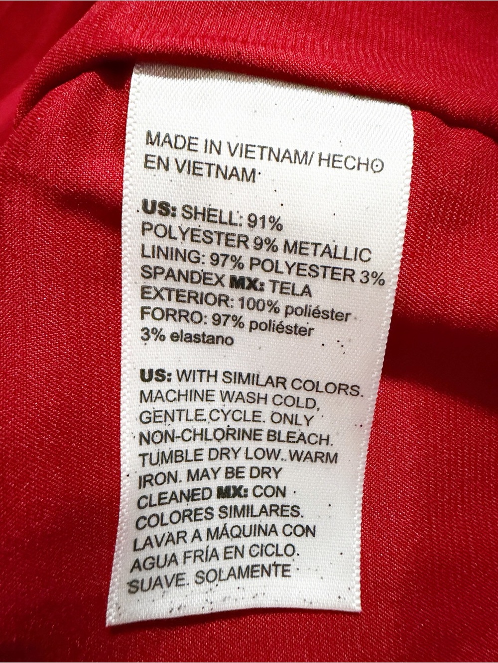 Chicos Metallic Jacquard Topper Overcoat Red Size 16 - Picture 11 of 12